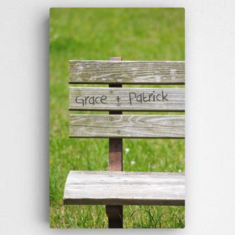 Personalized Park Bench Romance Canvas