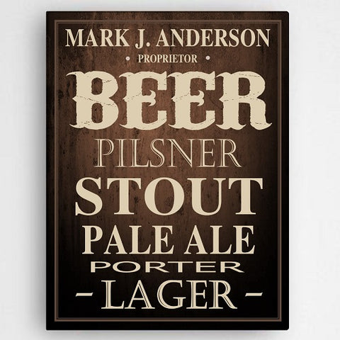 Beer Canvas Print - PersonalizationPop Test Store
