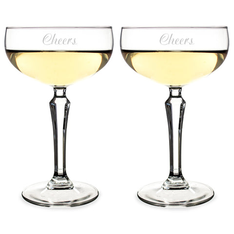 Personalized Champagne Coupe Toasting Flutes - PersonalizationPop Test Store