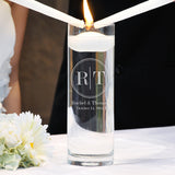 Circle Monogram Floating Unity Candle - PersonalizationPop Test Store