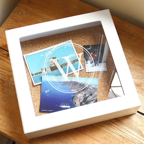 White Keepsake Box with Cork Board