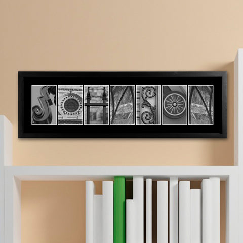 Architectural Elements II Black and White Family Name Prints - PersonalizationPop Test Store
