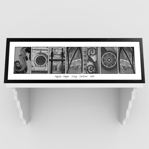 Architectural Elements III Black and White Family Name Prints - PersonalizationPop Test Store