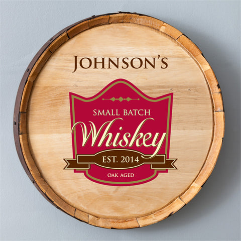 Whiskey Barrel Sign - Small Batch/Oak Aged - PersonalizationPop Test Store