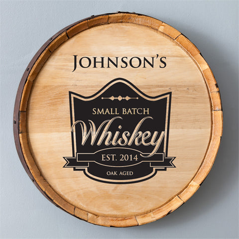 Whiskey Barrel Sign - Small Batch - PersonalizationPop Test Store