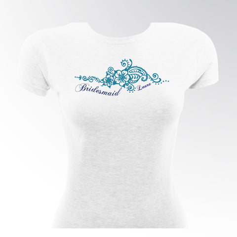 Blue Henna Bridesmaid TShirt - PersonalizationPop Test Store