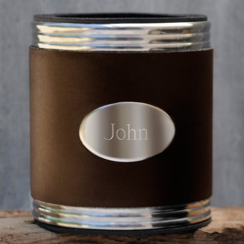 Brown Leather Canholder - PersonalizationPop Test Store