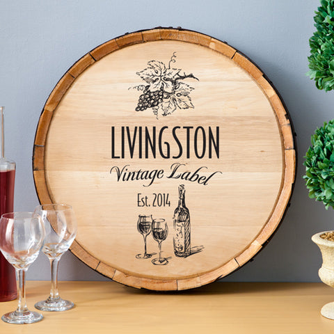 Wine Barrel Sign - Vintage Label