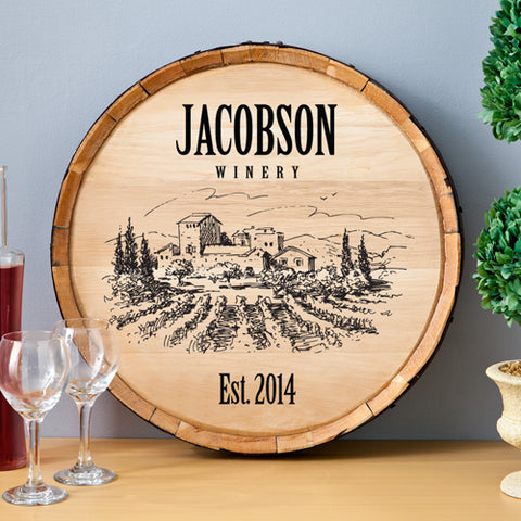 Wine Barrel Sign - Vineyard
