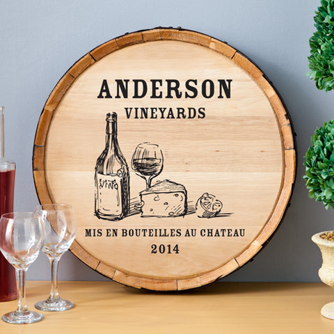 Wine Barrel Sign - Wine & Cheese - PersonalizationPop Test Store
