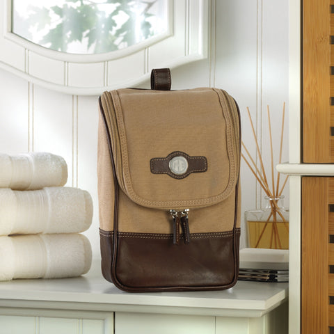Canvas and Leather Travel Kit - PersonalizationPop Test Store