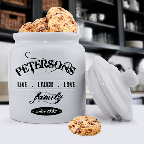 Cookie Jar -  Family Designs - Live Laugh Love