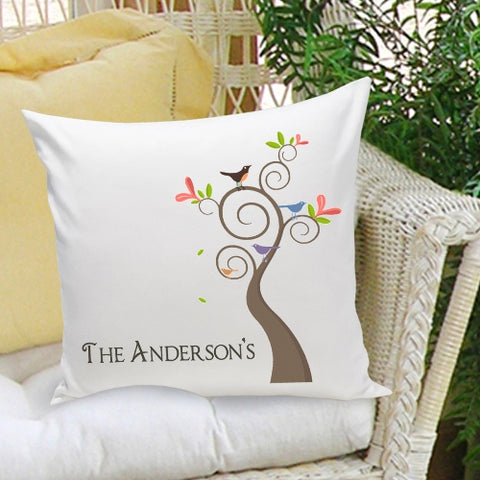 16x16 Family Name Throw Pillows - Family Tree - PersonalizationPop Test Store