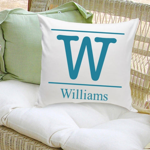 16x16 Family Name Throw Pillows - Typeset Initial - PersonalizationPop Test Store