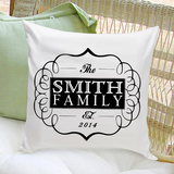 16x16 Throw Pillow Family - Classic Black - PersonalizationPop Test Store