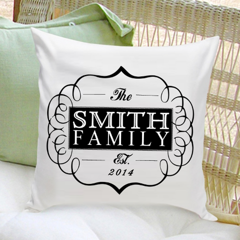 16x16 Throw Pillow Family - Classic Black - PersonalizationPop Test Store