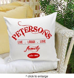 16x16 Throw Pillow Family - Live Laugh Love Red - PersonalizationPop Test Store