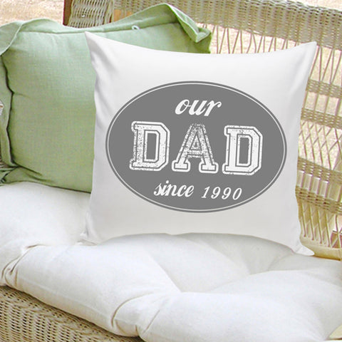 16x16 Throw Pillow Family - Our Dad Grey - PersonalizationPop Test Store