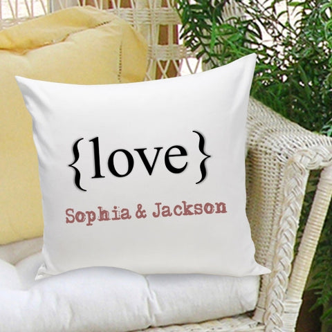 16x16 Throw Pillow Family - Typeset Love - PersonalizationPop Test Store