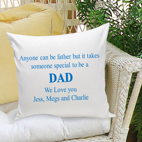 16x16 Throw Pillow Family - Anyone Can be a Father Blue - PersonalizationPop Test Store