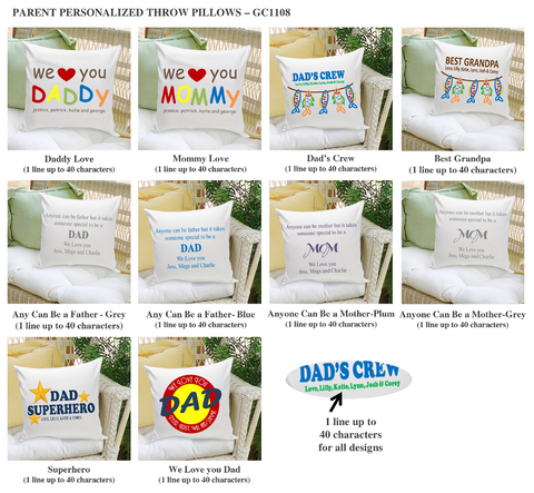 16x16 Throw Pillow Family - Anyone Can be a Father Grey - PersonalizationPop Test Store