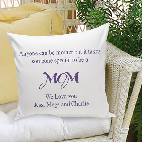 16x16 Throw Pillow Family - Anyone Can be a Mother - Plum - PersonalizationPop Test Store