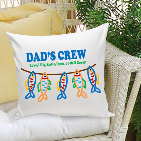 16x16 Throw Pillow Family - Dad's Crew - PersonalizationPop Test Store