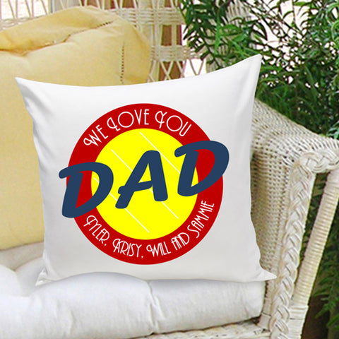 16x16 Throw Pillow Family - Love You Dad - PersonalizationPop Test Store