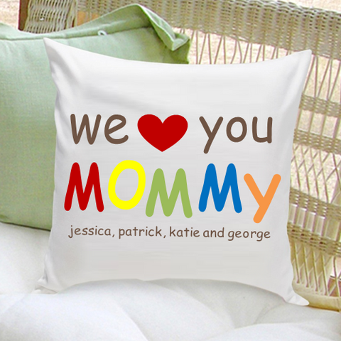 16x16 Throw Pillow Family - Love You Mom - PersonalizationPop Test Store
