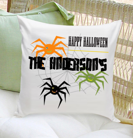 Personalized Halloween Throw Pillows - Spiders - PersonalizationPop Test Store