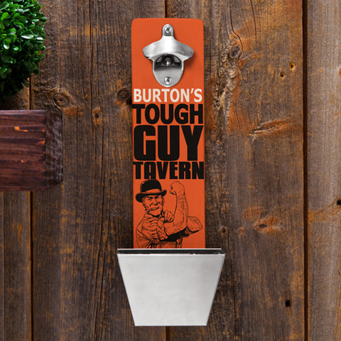 Personalized Wall Mounted Bottle Opener and Cap Catcher - Tough Guy