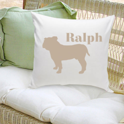 Classic Silhouette Personalized Dog Throw Pillow - PersonalizationPop Test Store