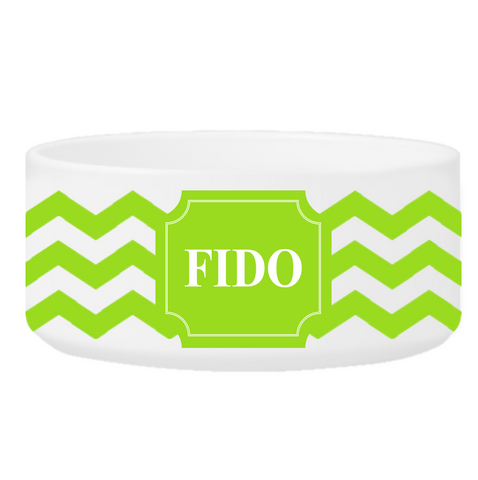 Colorful Classic Large Dog Bowls - Cheerful Chevron