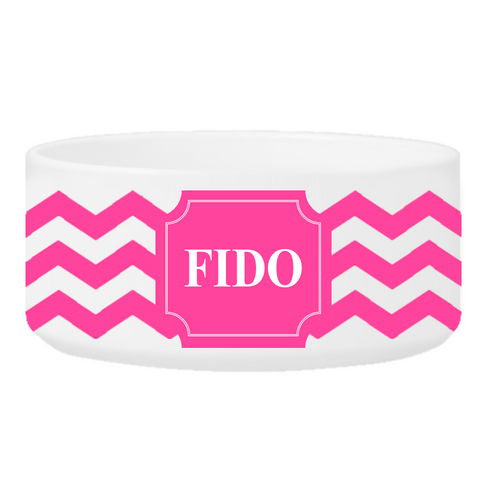 Colorful Classic Small Dog Bowls - Cheerful Chevron