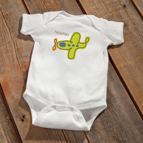 Personalized Baby Onesie - Airplane Design - PersonalizationPop Test Store