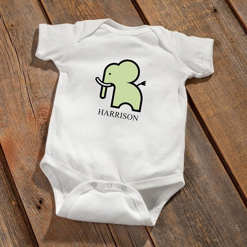 Personalized Baby Onesie - Elephant Design - PersonalizationPop Test Store