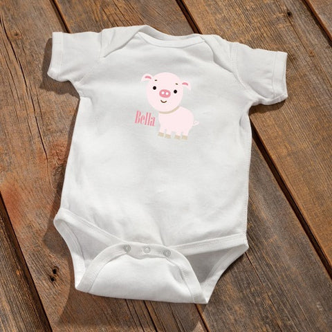 Personalized Baby Onesie - Piggy Design - PersonalizationPop Test Store
