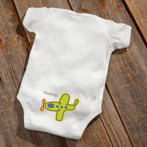 Personalized Baby Botty Onesie - Airplane Design - PersonalizationPop Test Store