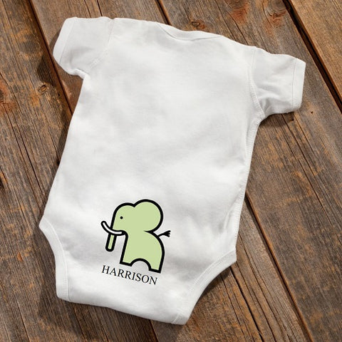 Personalized Baby Botty Onesie - Elephant Design - PersonalizationPop Test Store