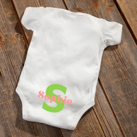 Personalized Baby Botty Onesie - Baby Girl Initial Design - PersonalizationPop Test Store