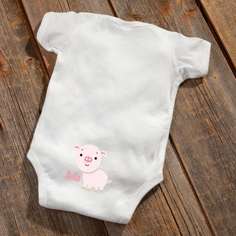 Personalized Baby Botty Onesie - Piggy Design - PersonalizationPop Test Store