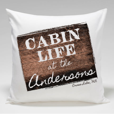 Cabin Throw Pillow-Cabin Life - PersonalizationPop Test Store