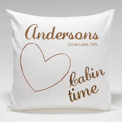 Cabin Pillow Throw-Heart - PersonalizationPop Test Store