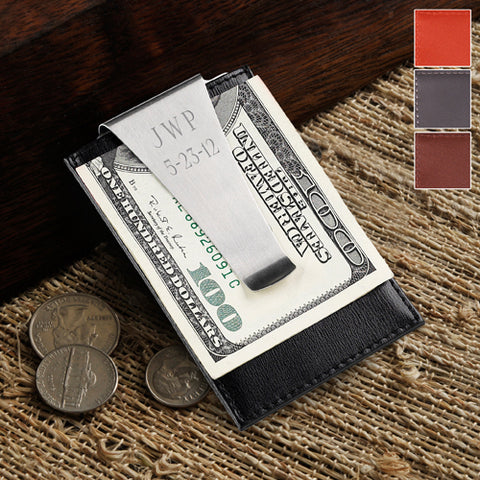 Leather Money Clip/Card Holder