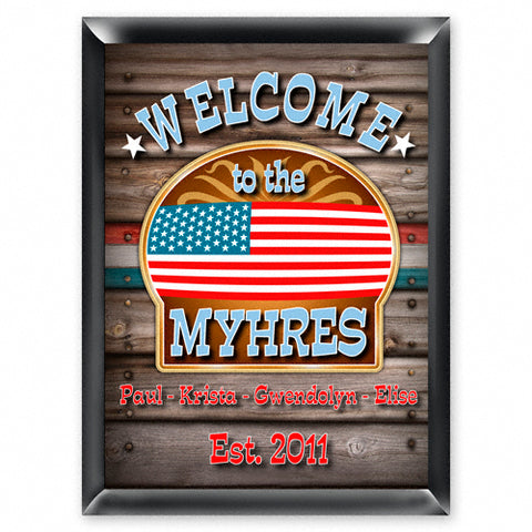 Personalized Traditional Pub Sign - Welcome