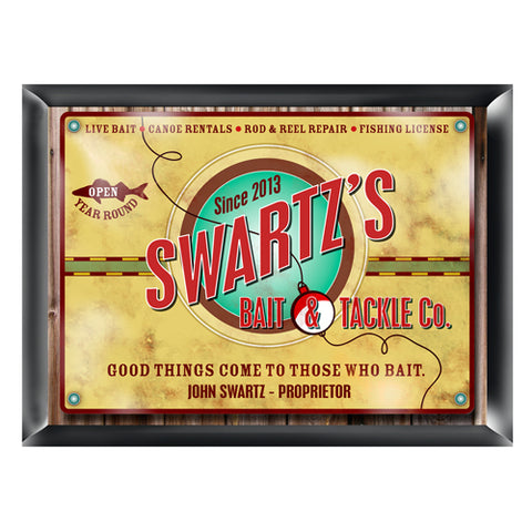Personalized Traditional Pub Sign - Bait & Tackle Co.
