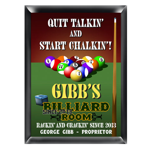 Personalized Traditional Pub Sign - Billiards