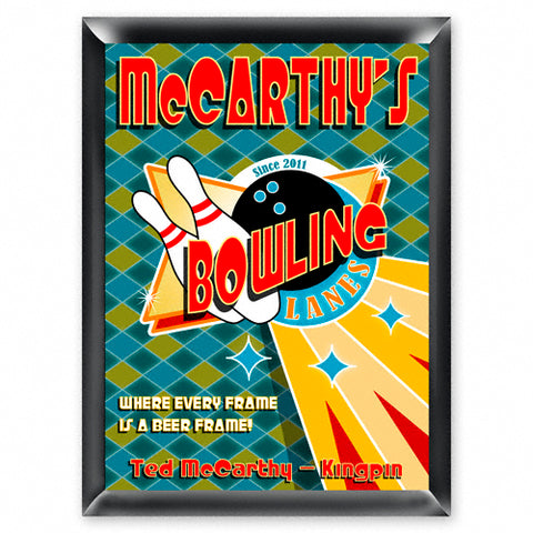 Personalized Traditional Pub Sign - Bowling