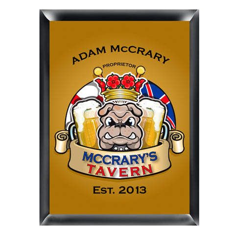 Personalized Traditional Pub Sign - Bull Dog