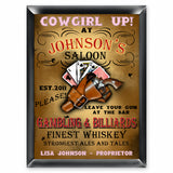 Personalized Traditional Pub Sign - Cowgirl